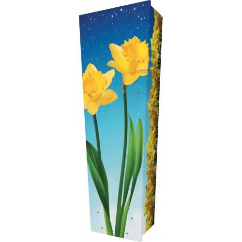 Daffodil Shine Bright - Personalised Picture Coffin with Customised Design.